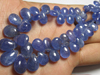 146 / Cts - 8 inches Full Strand Natural Blue - TANZANITE - Trully Gorgeous High Quality - Smooth Polished Pear Briolett huge size - 5x7 - 8x14 mm - 57 pcs